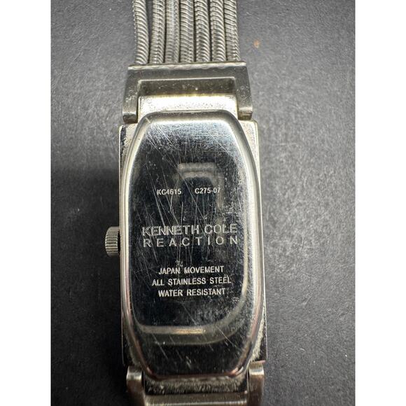 Kenneth Cole KC4615 Long White Rectangular Pinstripe Dial Stainless Steel Watch main image 4